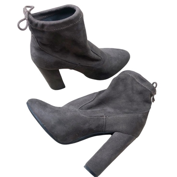 ASOS Public Desire Jenna Tie Back Brown Heeled Women’s Suede Ankle Booties Boot - Picture 5 of 11